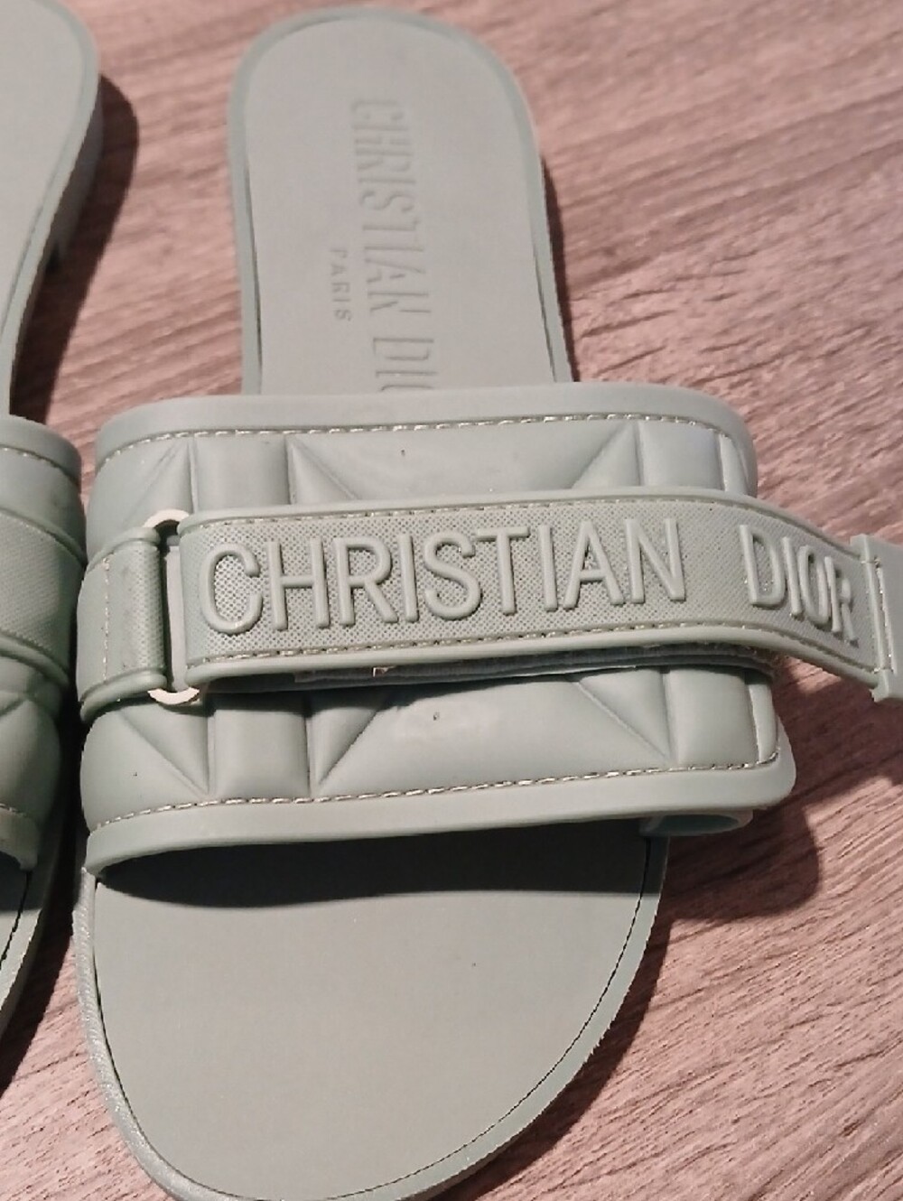 Christian Dior Macrocannage Dio(r)evolution Rubber Slide Sandals – Desert/Sage G - Picture 3 of 8